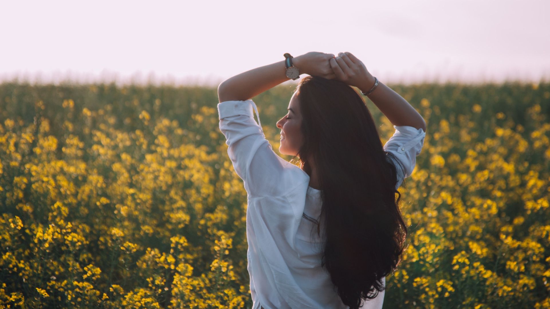 Woman happy representing she is sober from alcohol and happy