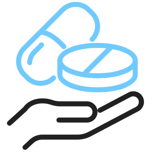 icon for hand and medicine